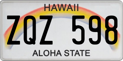 HI license plate ZQZ598