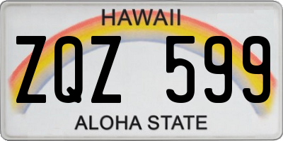 HI license plate ZQZ599