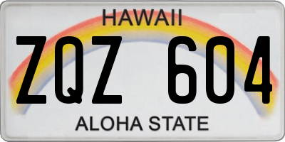 HI license plate ZQZ604