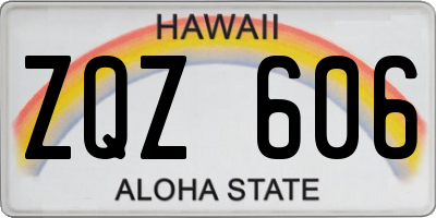 HI license plate ZQZ606