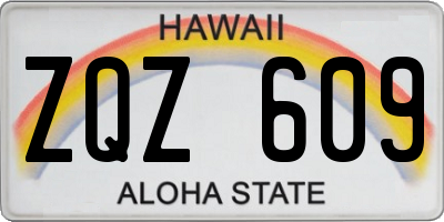 HI license plate ZQZ609