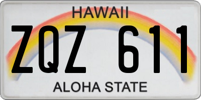 HI license plate ZQZ611
