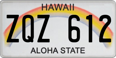 HI license plate ZQZ612