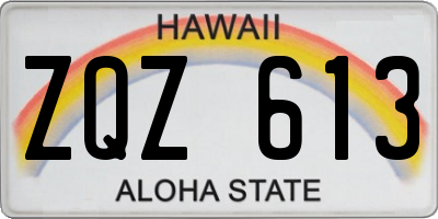 HI license plate ZQZ613