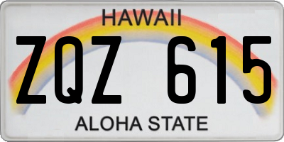 HI license plate ZQZ615