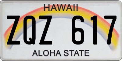 HI license plate ZQZ617