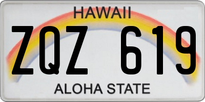 HI license plate ZQZ619