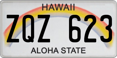 HI license plate ZQZ623