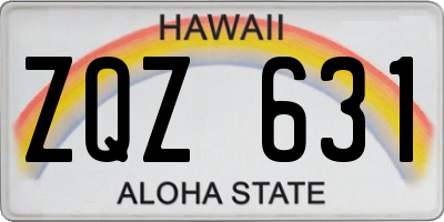 HI license plate ZQZ631