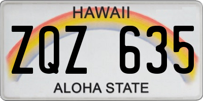 HI license plate ZQZ635