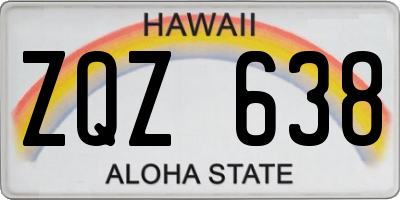 HI license plate ZQZ638