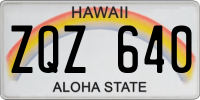 HI license plate ZQZ640