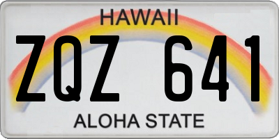 HI license plate ZQZ641