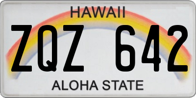 HI license plate ZQZ642