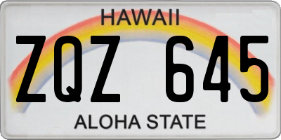 HI license plate ZQZ645