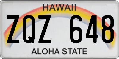 HI license plate ZQZ648