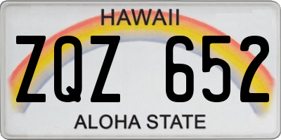 HI license plate ZQZ652