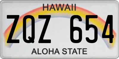 HI license plate ZQZ654