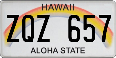 HI license plate ZQZ657