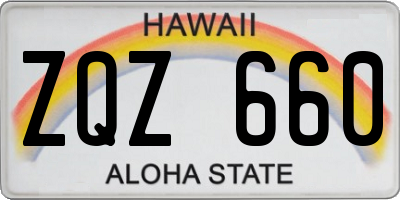 HI license plate ZQZ660