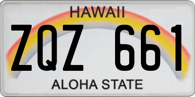 HI license plate ZQZ661