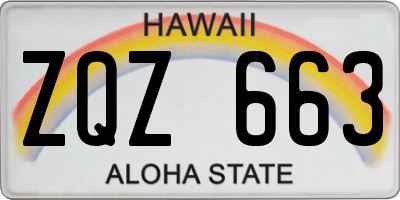 HI license plate ZQZ663