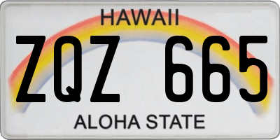 HI license plate ZQZ665