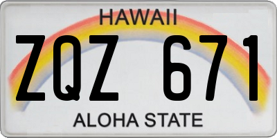HI license plate ZQZ671