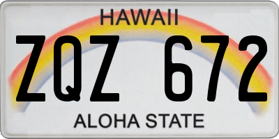 HI license plate ZQZ672