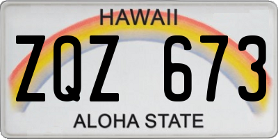 HI license plate ZQZ673