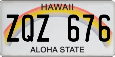 HI license plate ZQZ676