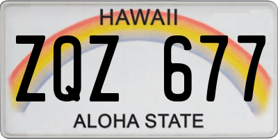 HI license plate ZQZ677