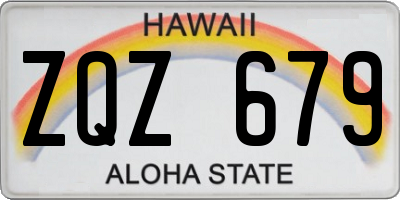 HI license plate ZQZ679