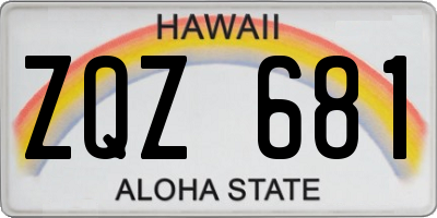 HI license plate ZQZ681