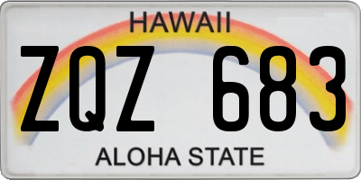 HI license plate ZQZ683
