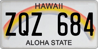 HI license plate ZQZ684