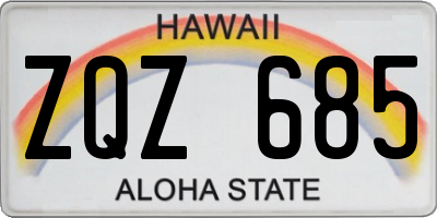 HI license plate ZQZ685