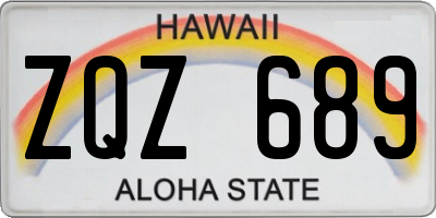 HI license plate ZQZ689
