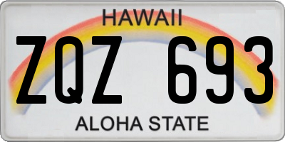 HI license plate ZQZ693