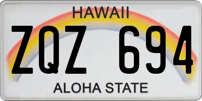HI license plate ZQZ694