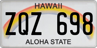 HI license plate ZQZ698
