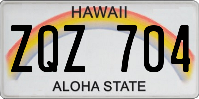 HI license plate ZQZ704