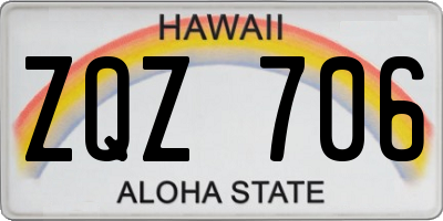 HI license plate ZQZ706