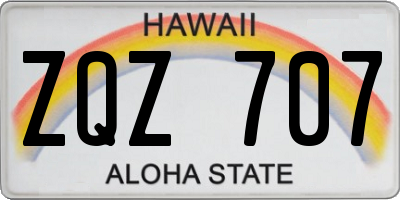 HI license plate ZQZ707