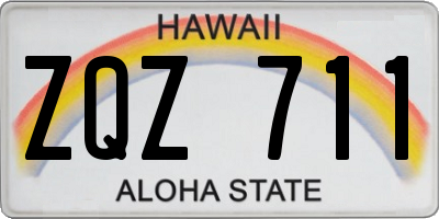 HI license plate ZQZ711