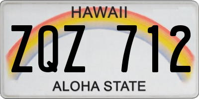 HI license plate ZQZ712