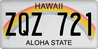 HI license plate ZQZ721