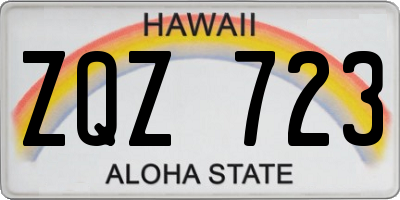 HI license plate ZQZ723