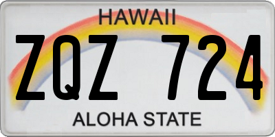 HI license plate ZQZ724