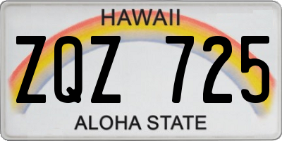 HI license plate ZQZ725